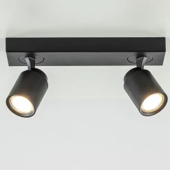 Plafondspot Razza 2L balk zwart gu10