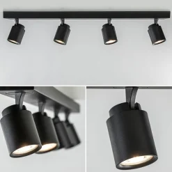 Plafondspot Razza 4L balk zwart gu10