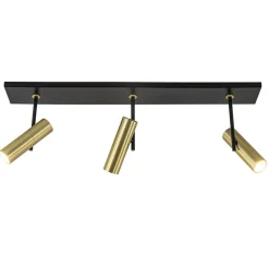 Plafondspot Trend 3L zwart/goud gu10 mini