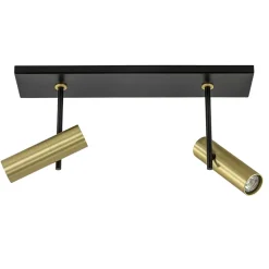 Plafondspot Trend 2L zwart/goud mini gu10