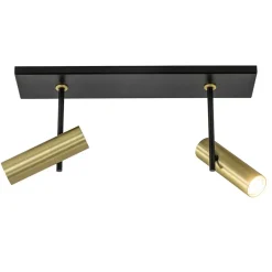 Plafondspot Trend 2L zwart/goud mini gu10