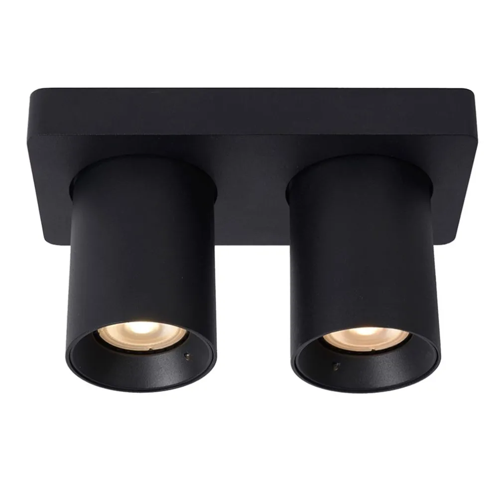 Plafondspot tube 2-L zwart incl.gu10 dtw
