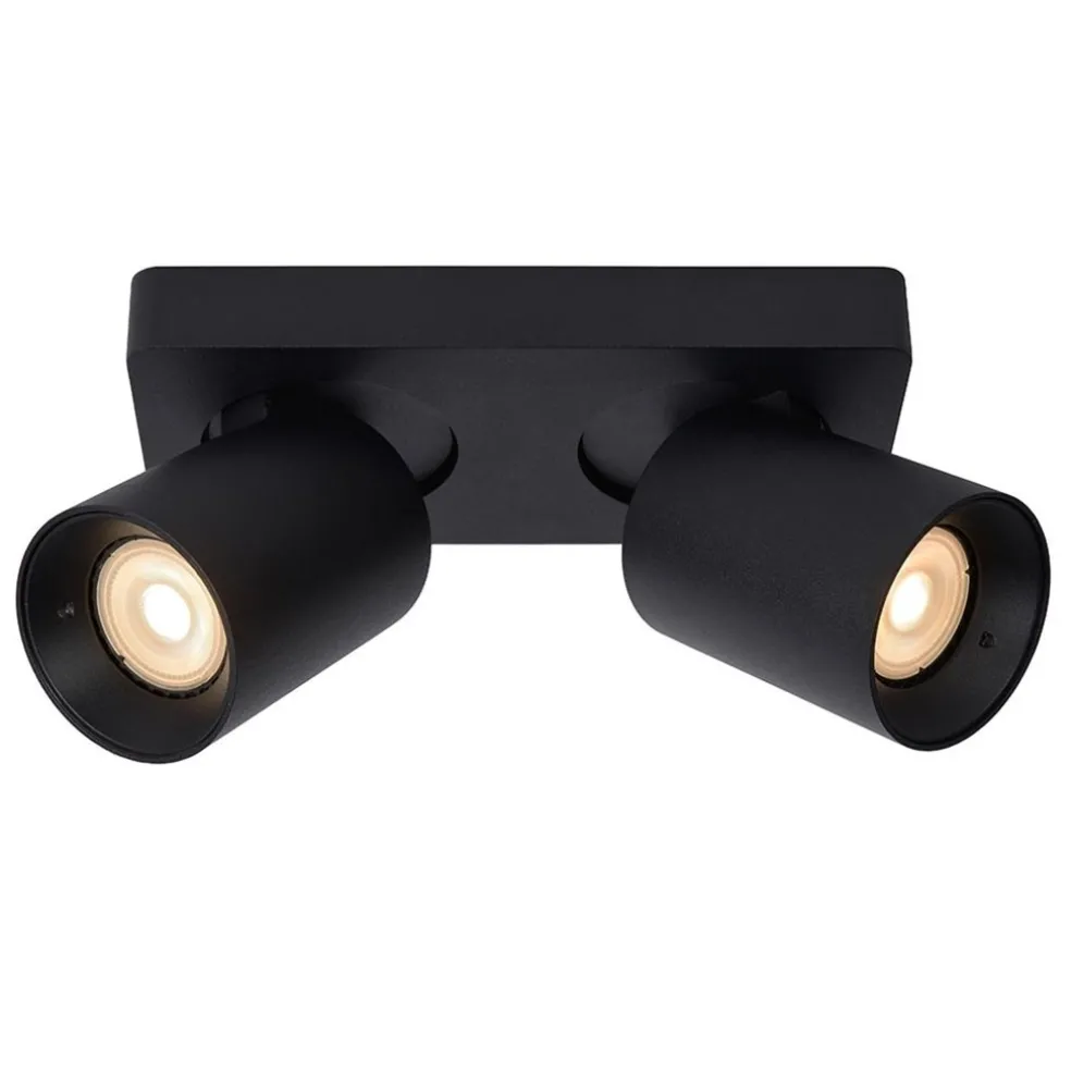 Plafondspot tube 2-L zwart incl.gu10 dtw