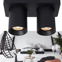 Plafondspot tube 2-L zwart incl.gu10 dtw