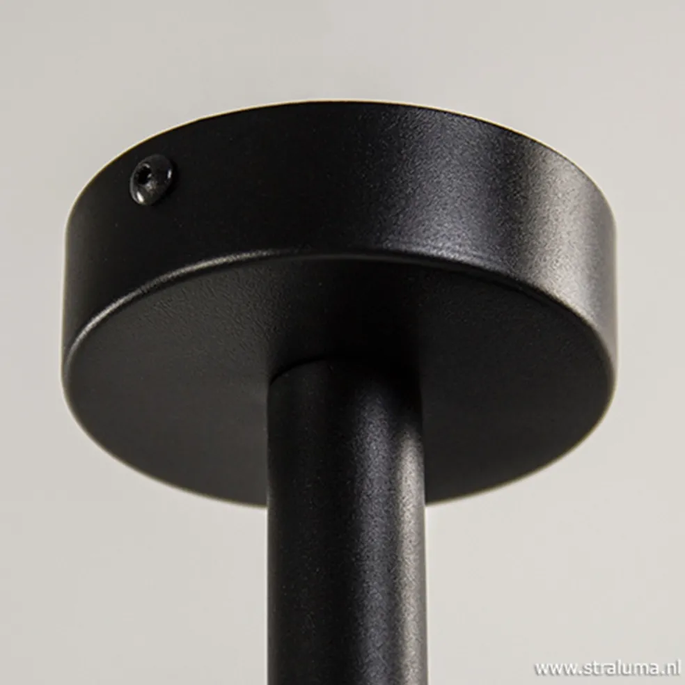Plafondspot tube zwart verstelbaaar