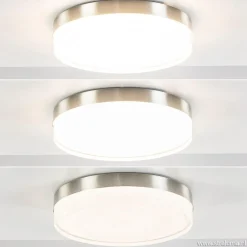 **Plafonniere nikkel opaal IP44 3-step d