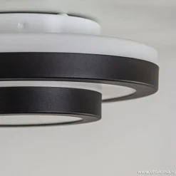 Plafonnière Master zwart+opaal glas IP44