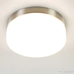 Plafonnière nikkel/opaal 18cm 3-st.dim.