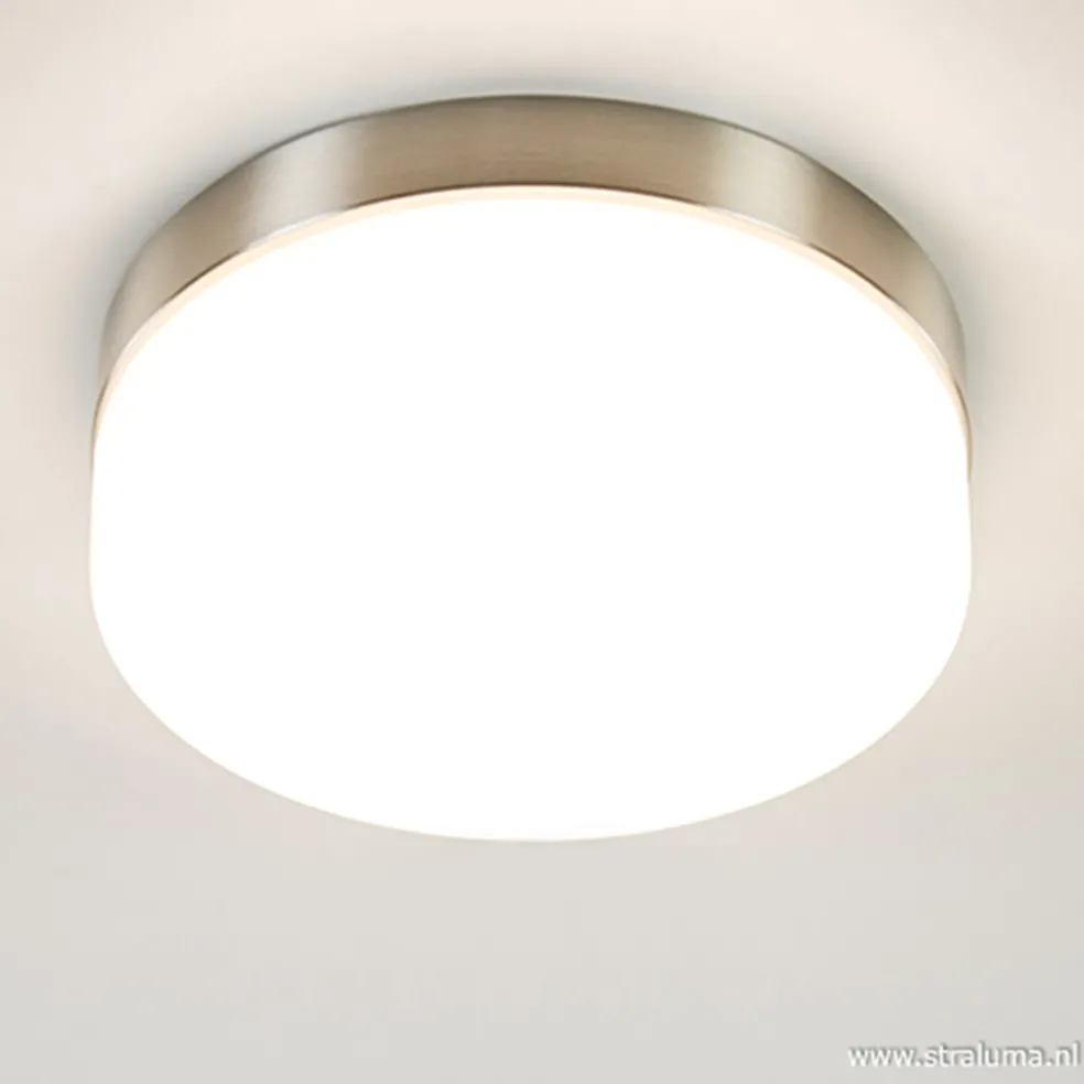 Plafonnière nikkel/opaal 18cm 3-st.dim.