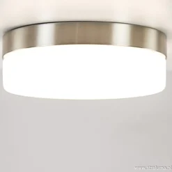 Plafonnière nikkel/opaal 18cm 3-st.dim.