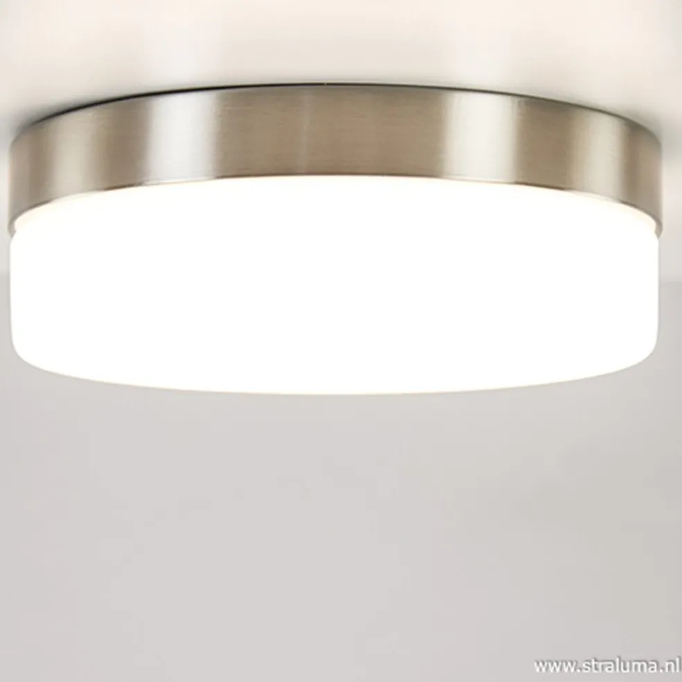 Plafonnière nikkel/opaal 18cm 3-st.dim.