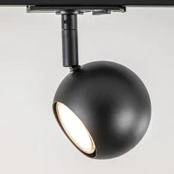 Railsysteem 1-fase zwart inclusief 4 ronde spots