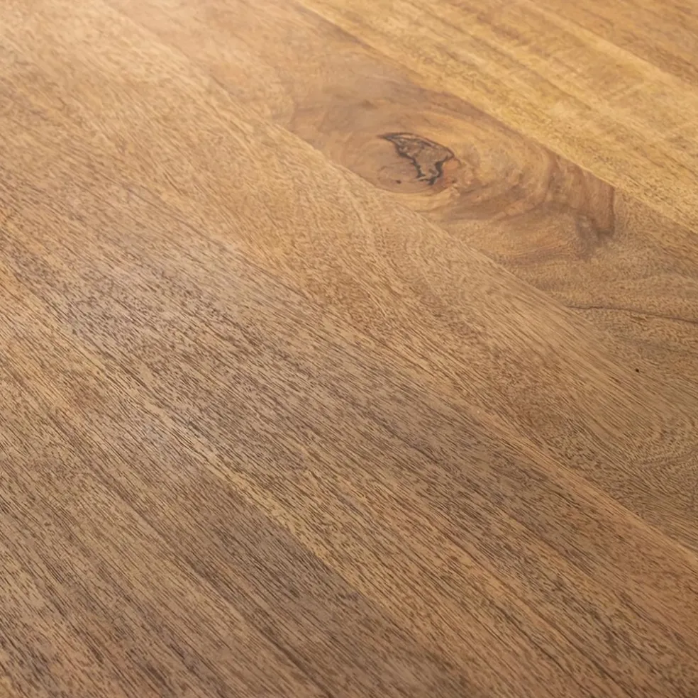 Rechthoekige eettafel mango hout met kruispoot