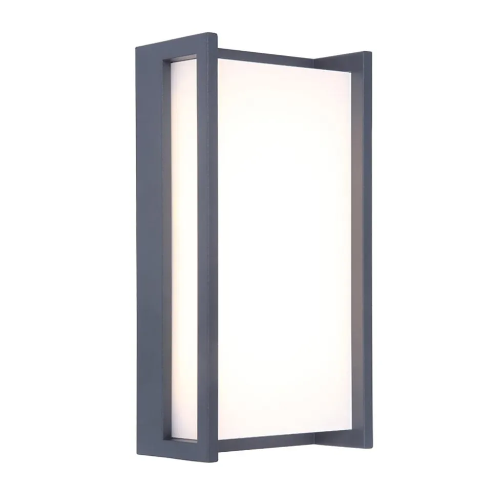 Rechthoekige LED buitenlamp donker grijs IP54