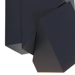 Rechthoekige LED buitenlamp verstelbaar zwart aluminium