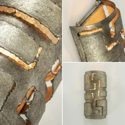 Robuuste wandlamp ambachtelijk zilver