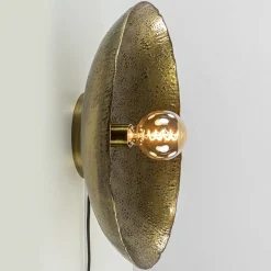 Robuuste wandlamp Neva rond 50 cm antiek brons