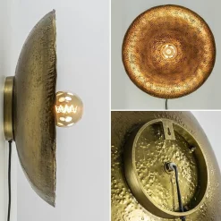 Robuuste wandlamp Neva rond 50 cm antiek brons