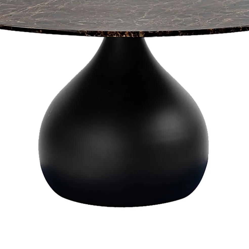 Ronde eetkamertafel bruin marmer Ø120 cm