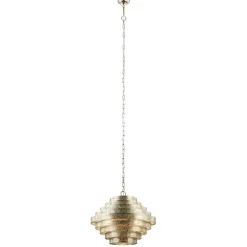 Ronde hanglamp metaal oud zilver 55 cm