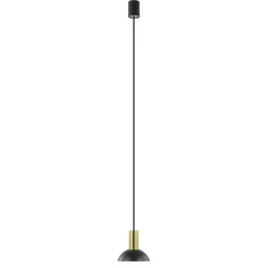 Ronde hanglamp zwart met brons klein
