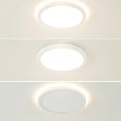 Ronde LED plafondlamp wit met 3 licht opties