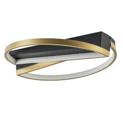 Ronde LED plafondlamp zwart goud