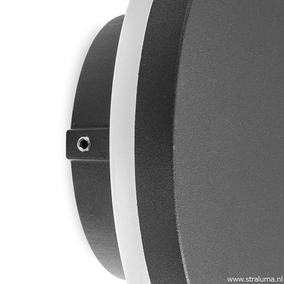 Ronde LED wandlamp tuin antraciet