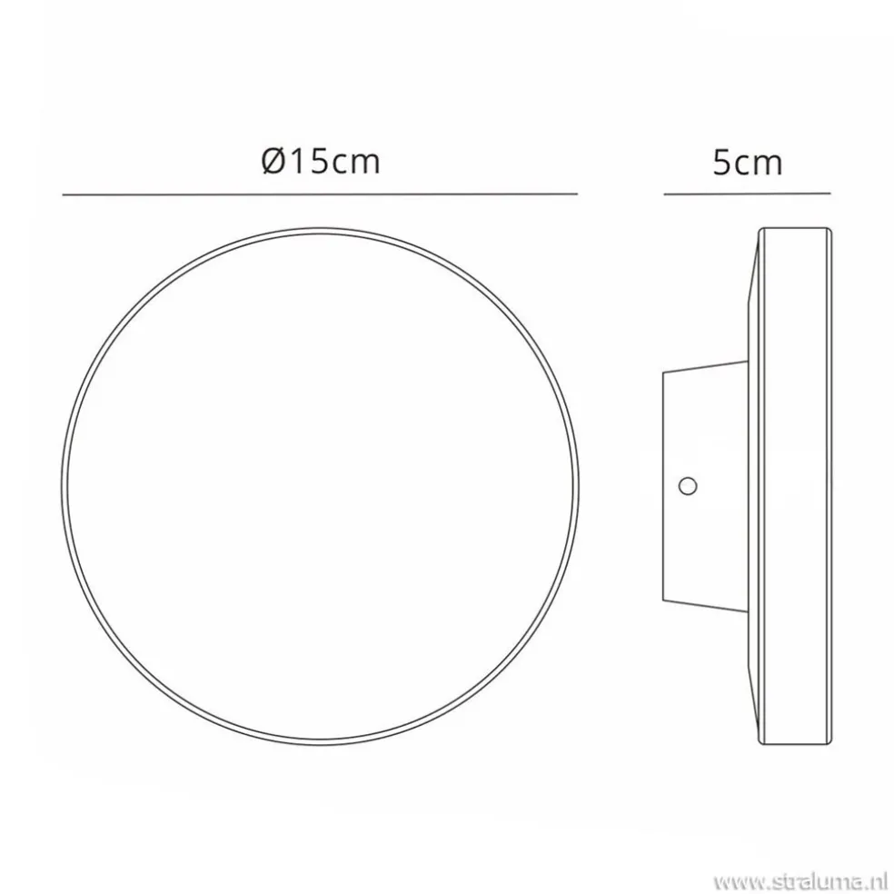 Ronde LED wandlamp tuin antraciet