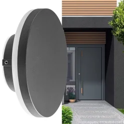 Ronde LED wandlamp tuin antraciet