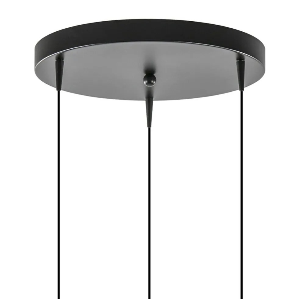 Ronde 3-Lichts LED hanglamp met gold fading glas