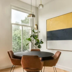 Ronde 3-Lichts LED hanglamp met gold fading glas