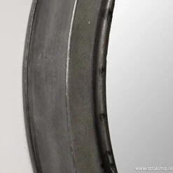Ronde metalen spiegel zink/grijs klein