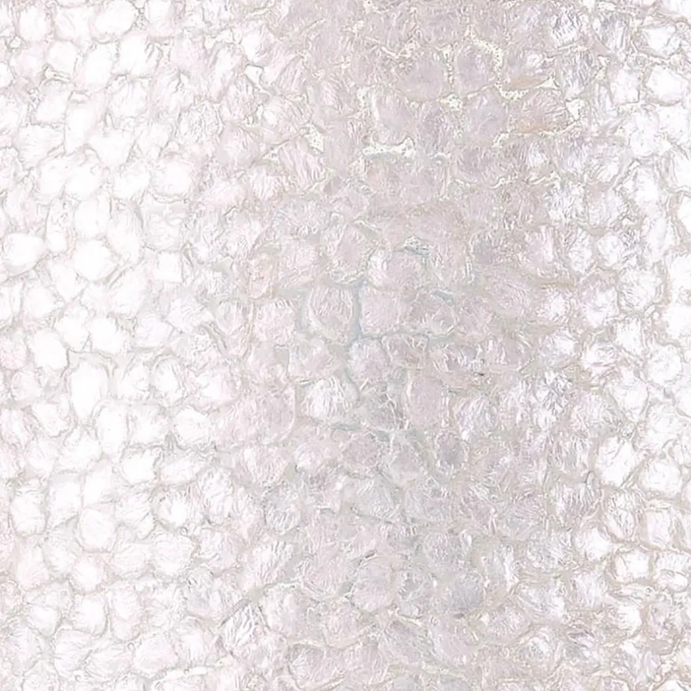 Ronde schelpen hanglamp wit/parelmoer 50 cm