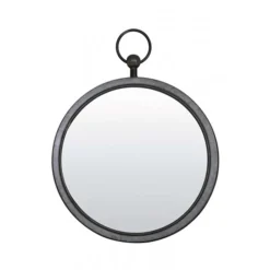 Ronde spiegel zink/grijs groot 46 cm