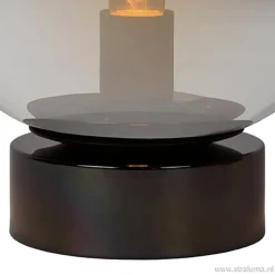 Ronde tafellamp smokey glas