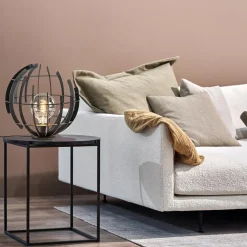 Ronde tafellamp Terra 35 cm zwart metaal