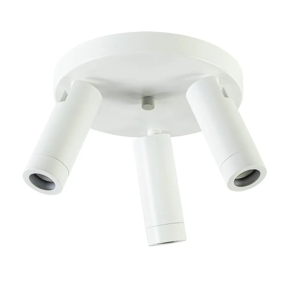 Scandinavische 3-lichts plafondspot mat wit/goud