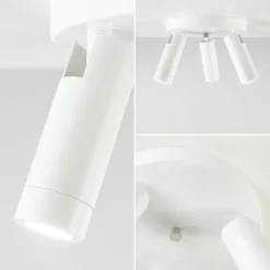 Scandinavische 3-lichts plafondspot mat wit/goud