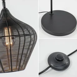 Scandinavische vloerlamp Alvaro mat zwart