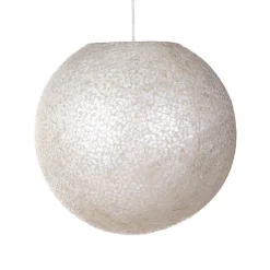 Schelpen hanglamp bol 40 cm wit/parelmoer