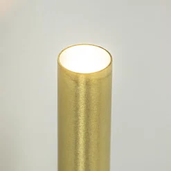 Smalle wandlamp cilinder zwart met solid brass