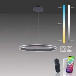 Smart hanglamp ring groot antraciet