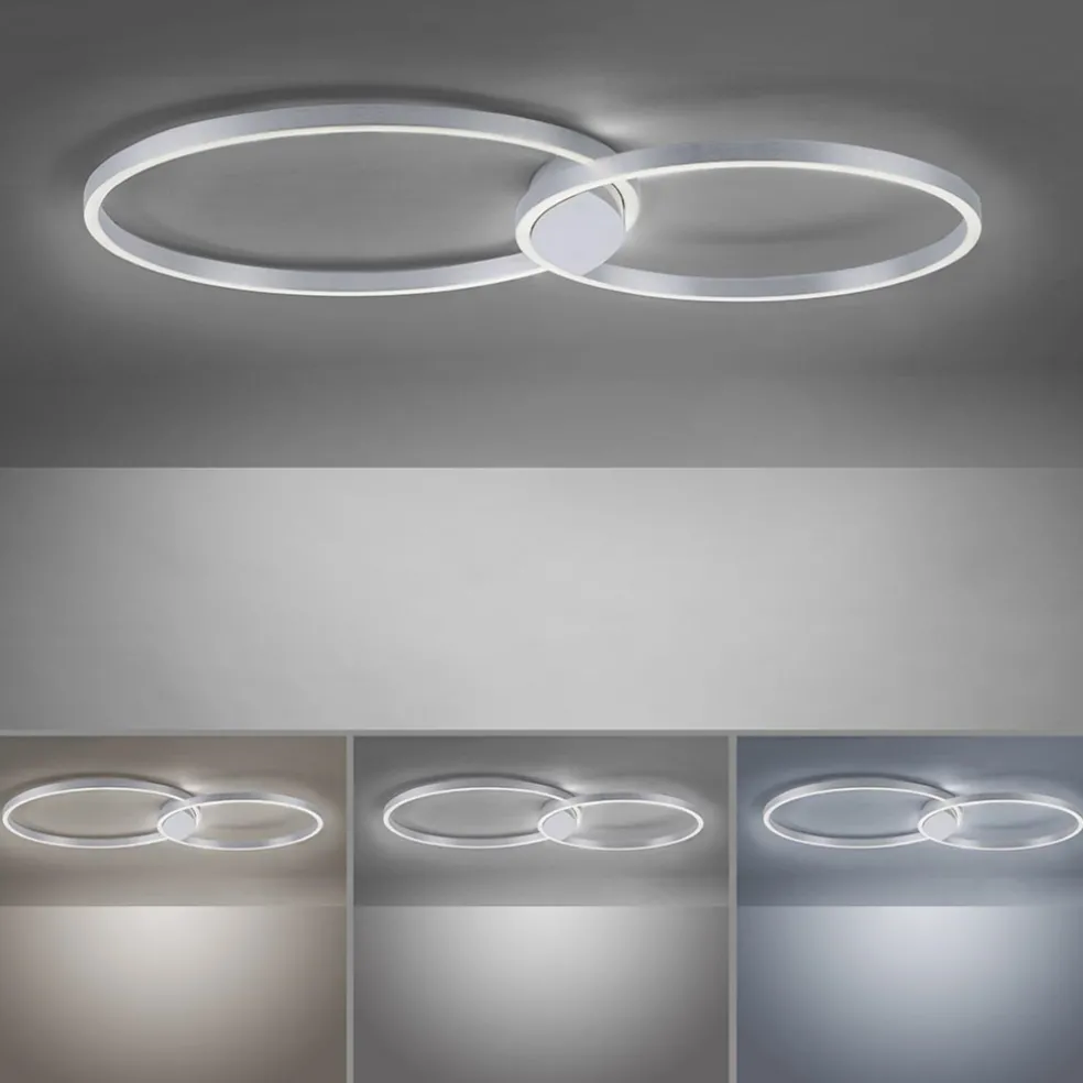 Smart plafondlamp aluminium ringen dimbaar