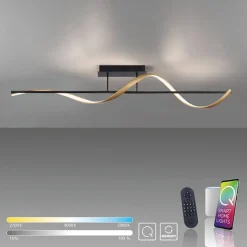 Smart plafondlamp spiraal antraciet/goud