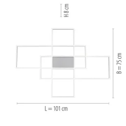 Smart plafond/wandlamp rechthoeken inclusief remote