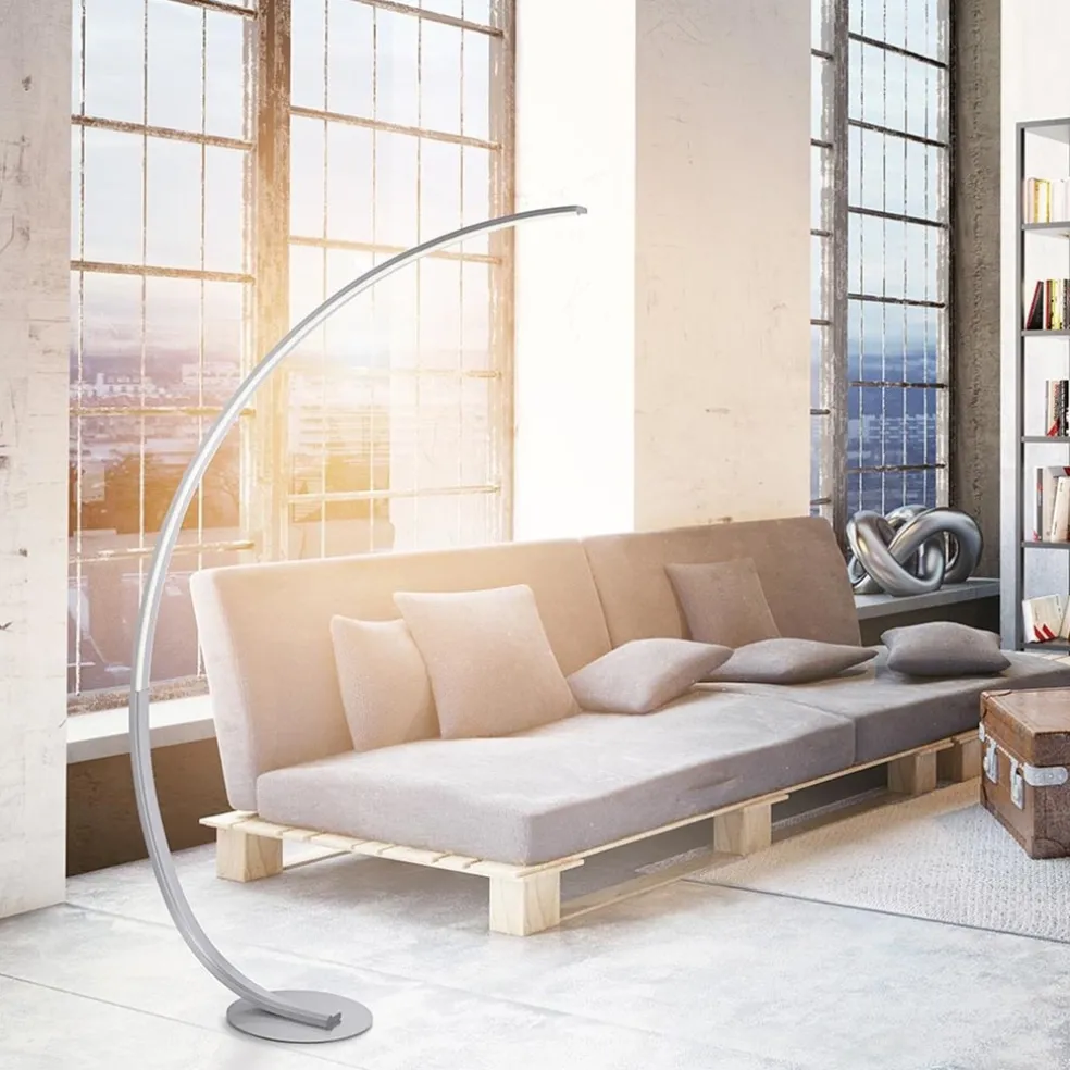 Smart vloerlamp boog aluminium inclusief dimbaar LED