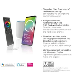 Smart vloerlamp 2-lichts aluminium