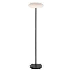 Smart vloerlamp zwart met wit glas dimbaar