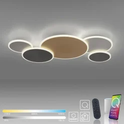 Smart wand/plafondlamp goud met grijs dimbaar